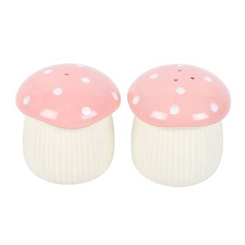 Pink Mushroom Salt and Pepper Shakers