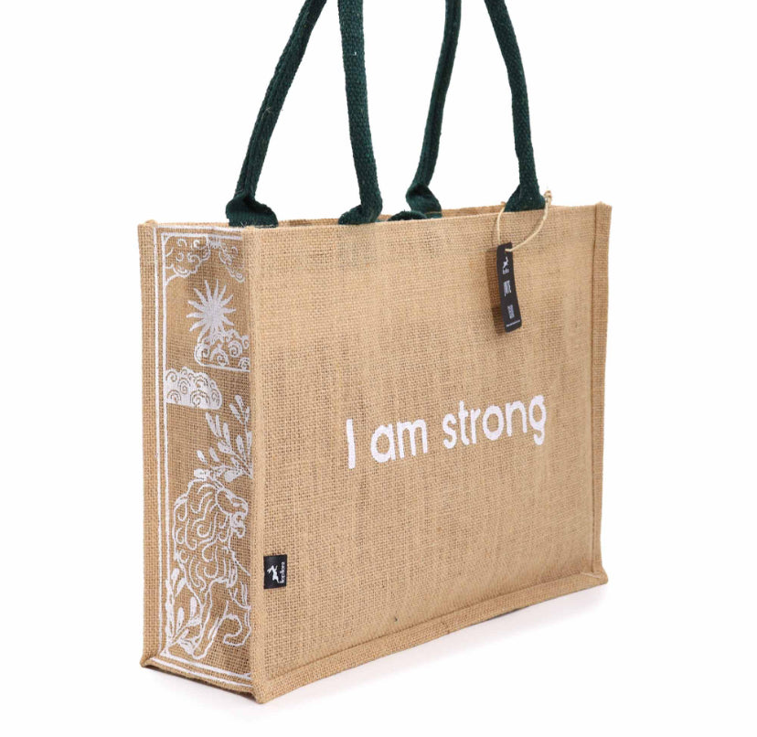 Hop Hare Jute Big Bag - I am Strong