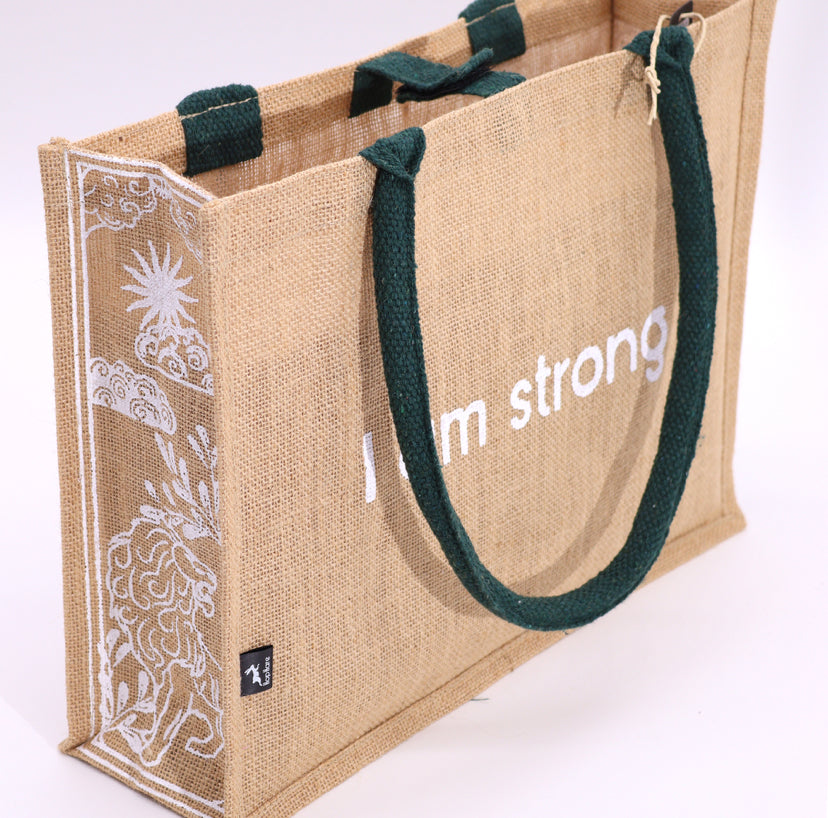 Hop Hare Jute Big Bag - I am Strong