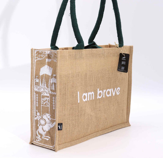 Hop Hare Jute Big Bag - I am Brave