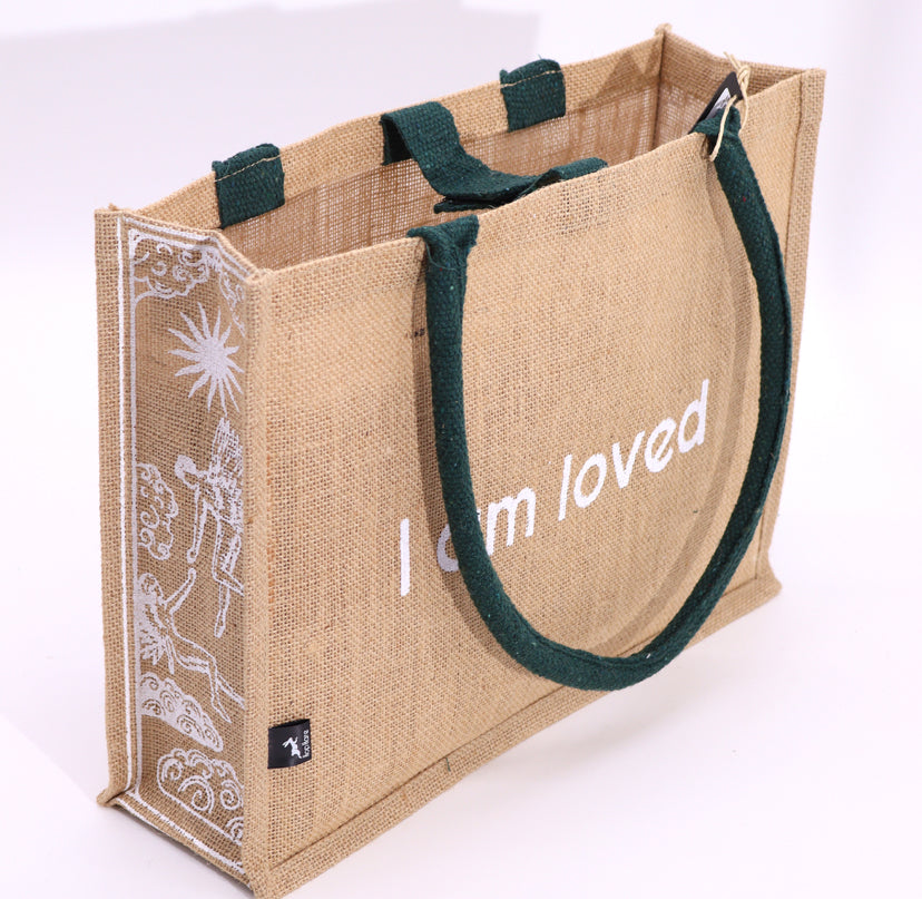 Hop Hare Jute Big Bag - I am Loved