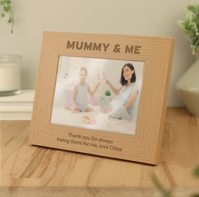 Personalised Mummy & Me 5x7 Landscape Oak Photo Frame