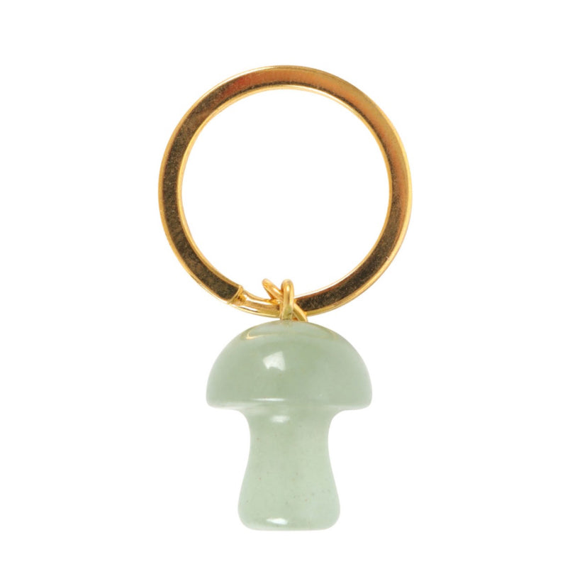 Aventurine Crystal Mushroom Keyring