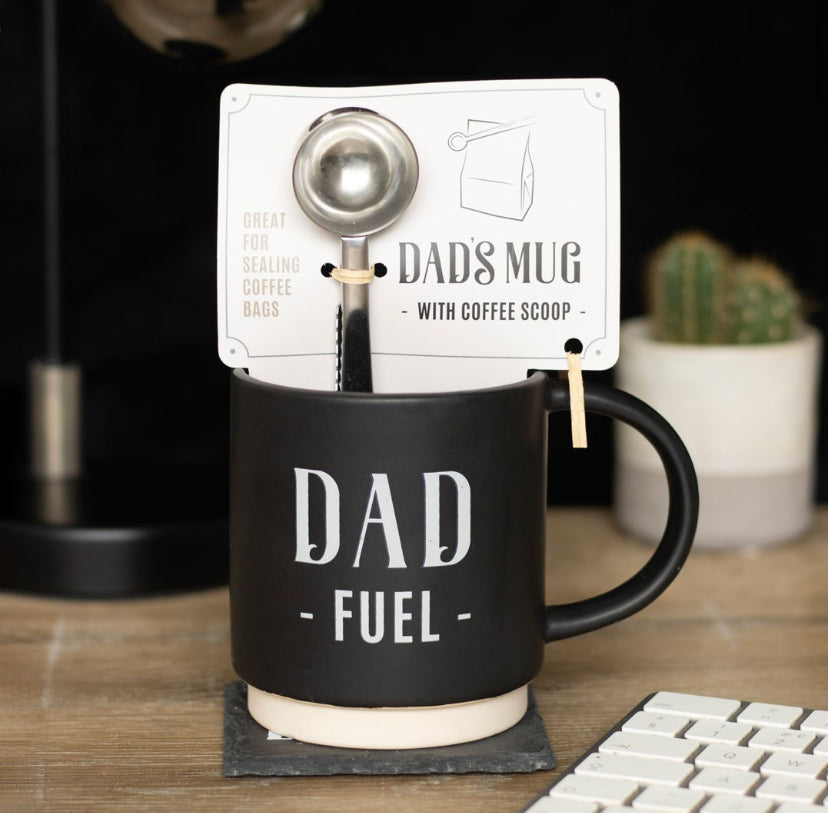 Dad Fuel Mug and Coffee Scoop Clip