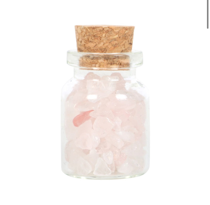 JAR OF LOVE ROSE QUARTZ CRYSTAL IN A MATCHBOX