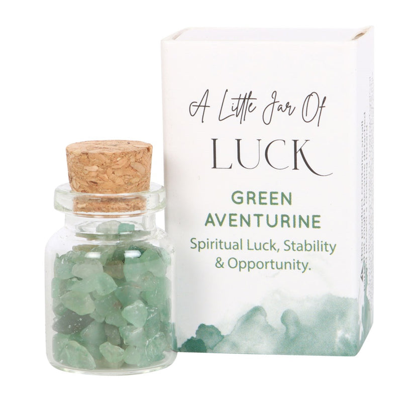 Jar of Luck Aventurine Crystal in a Matchbox