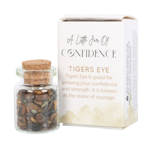 Jar of Confidence Tiger's Eye Crystal in a Matchbox