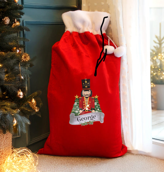 Personalised Nutcracker Red Sack
