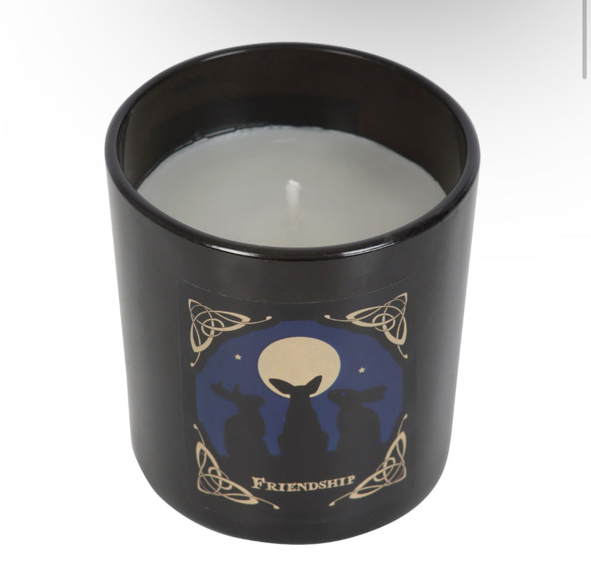 Moon Gazing Hares' Friendship Candle by Lisa Parker