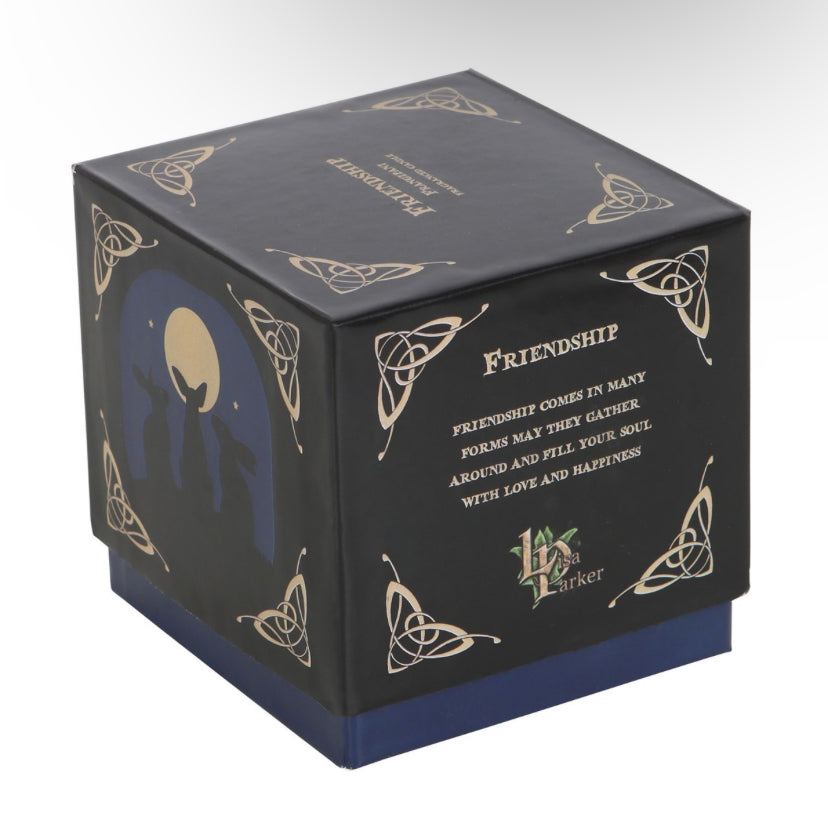 Moon Gazing Hares' Friendship Candle by Lisa Parker