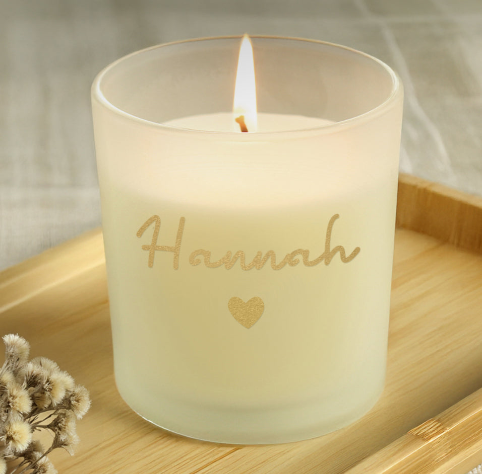 Personalised Gold Name Scented Jar Candle