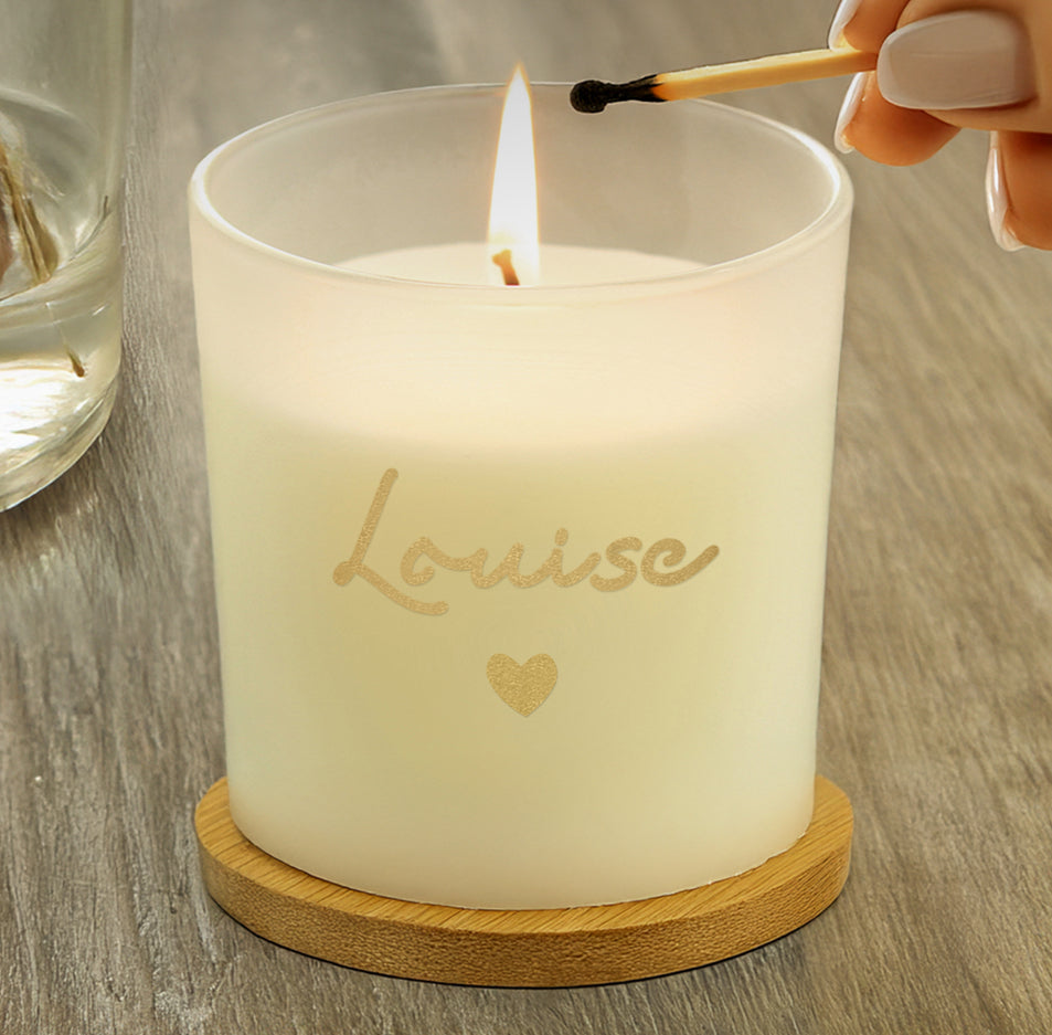 Personalised Gold Name Scented Jar Candle