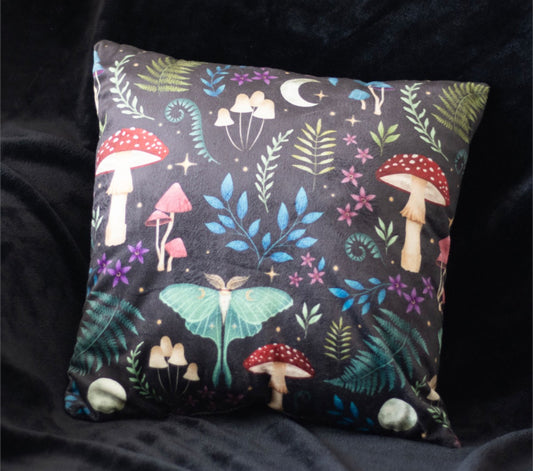 35cm Square Dark Forest Print Cushion