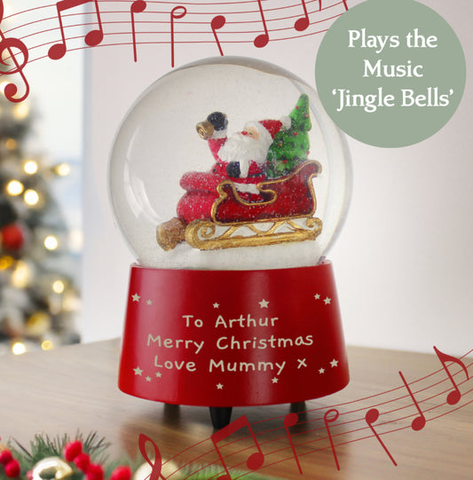 Personalised Message Musical Santa Globe