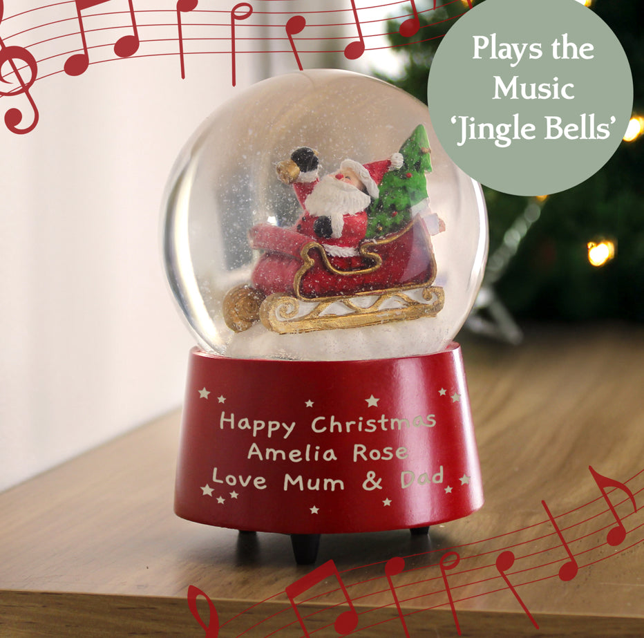 Personalised Message Musical Santa Globe