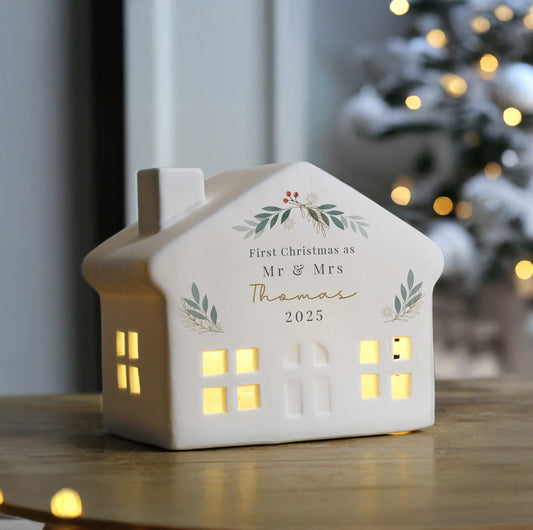 Personalised Christmas Foliage LED House