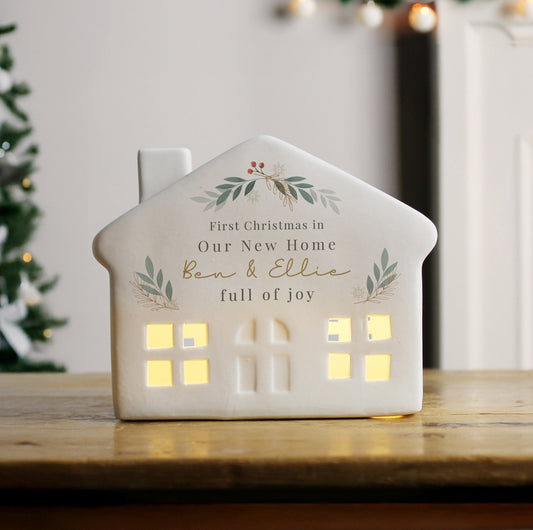 Personalised Christmas Foliage LED House