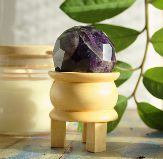 Gemstone Faceted Healing Ball & Stand - Amethyst