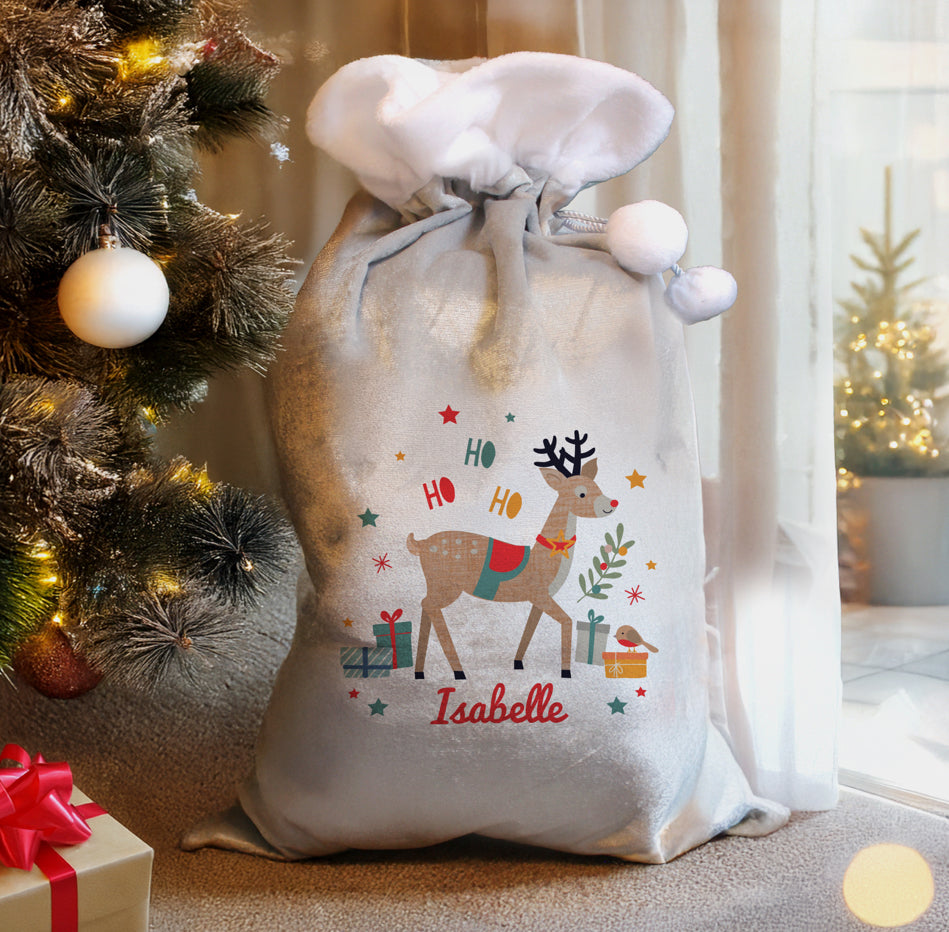 Personalised Reindeer Christmas Sack