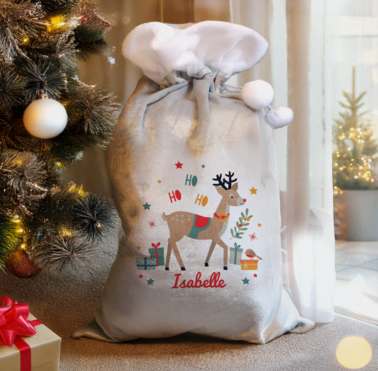 Personalised Reindeer Christmas Sack
