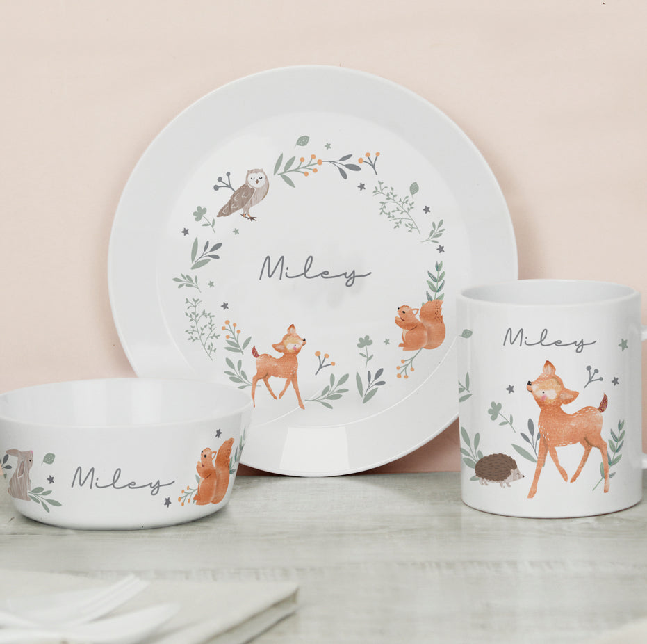 Personalised Woodland Animals Breakfast Set