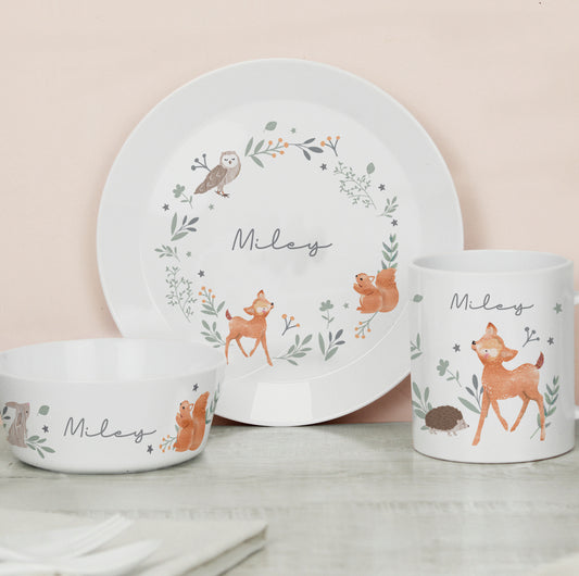 Personalised Woodland Animals Breakfast Set