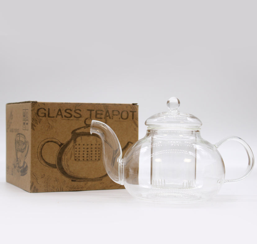 Glass Infuser Teapot - Round Pearl - 800ml