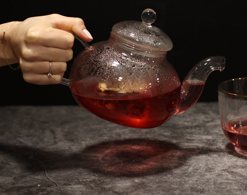 Glass Infuser Teapot - Round Pearl - 800ml