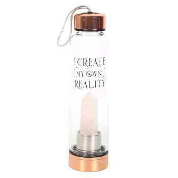 Rose Quartz Create My Own Reality Glass Water Bottle