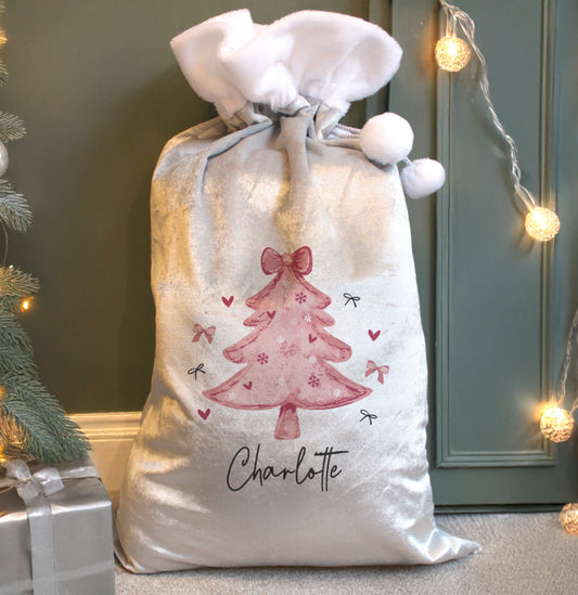 Personalised Pink Christmas Tree Sack