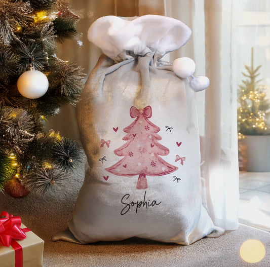 Personalised Pink Christmas Tree Sack