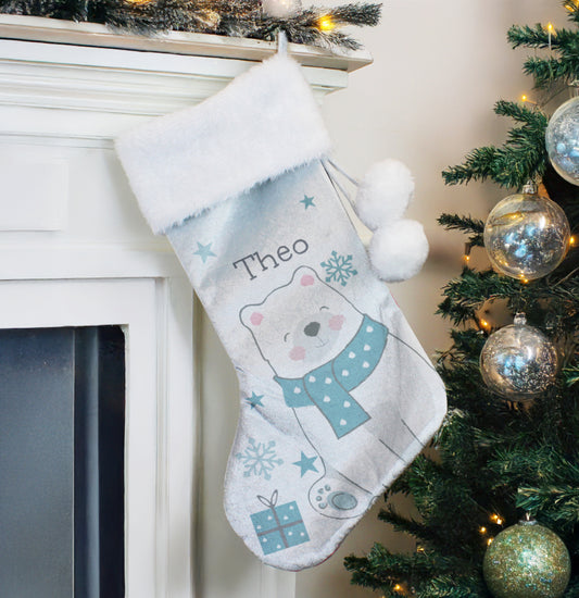 Personalised Polar Bear Christmas Stocking