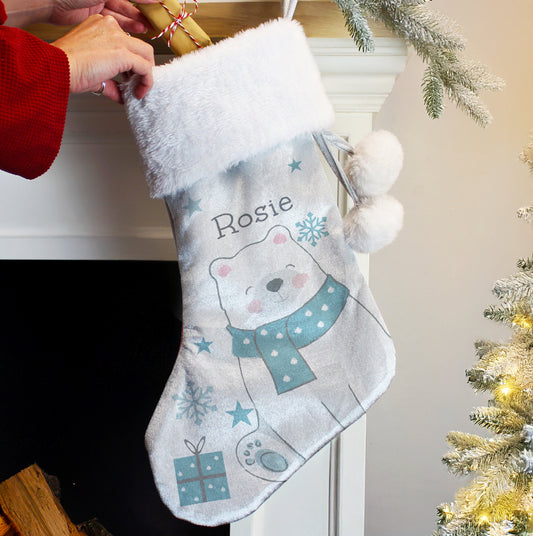 Personalised Polar Bear Christmas Stocking