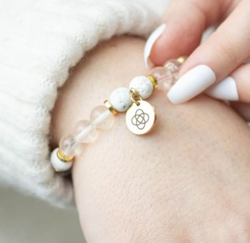 Friendship Clear Quartz Essential Oil Bracelet