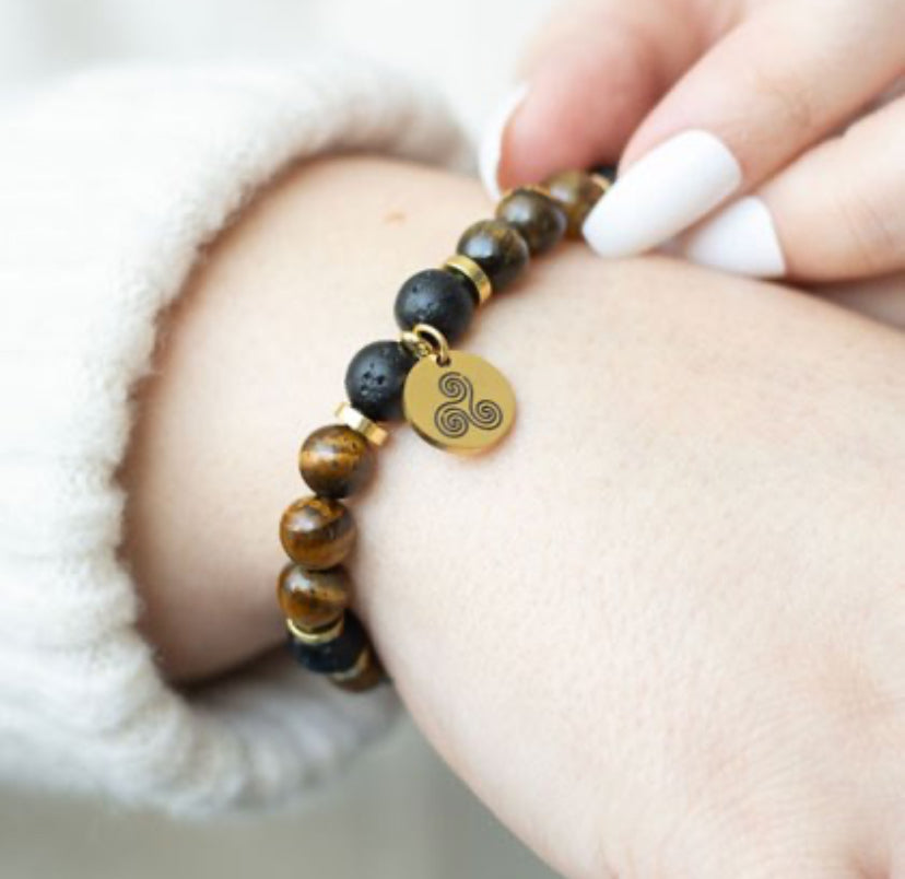 Confidence Tiger's Eye Crystal Essential Oil Bracelet