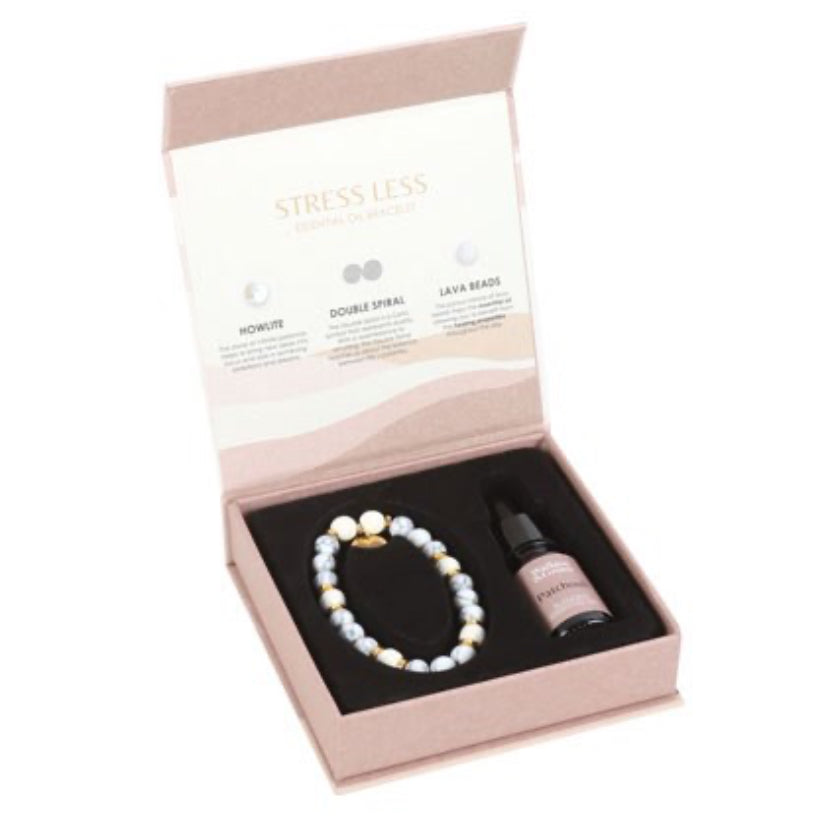 Stress Less Howlite Crystal Essential Oil Bracelet