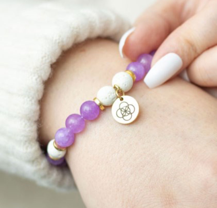 Anti-Anxiety Amethyst Crystal Essential Oil Bracelet