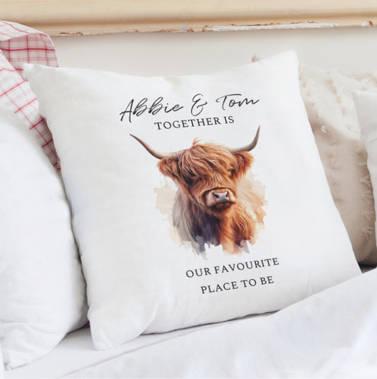 Personalised Highland Cow Cushion