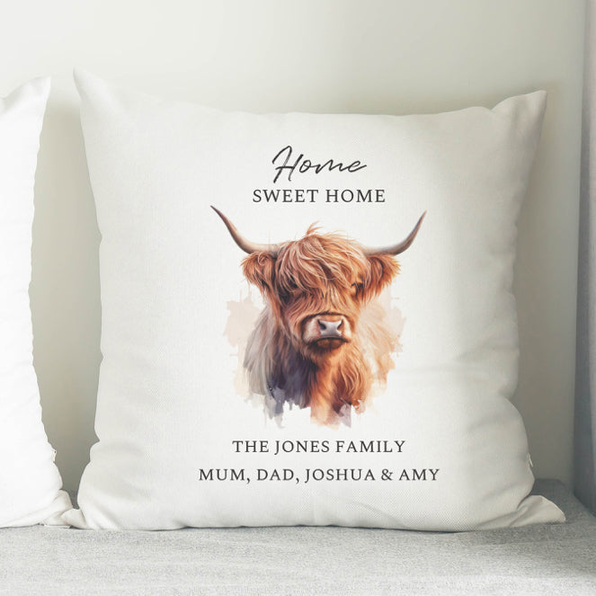 Personalised Highland Cow Cushion