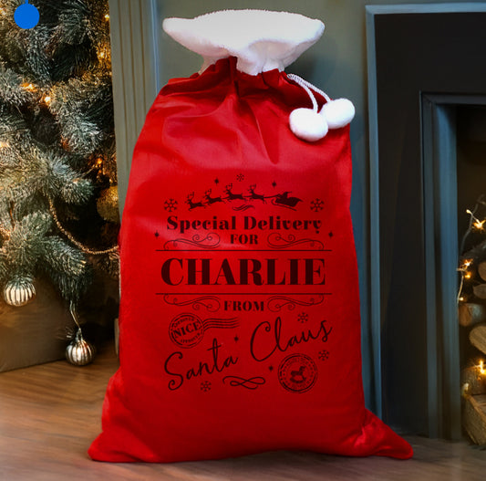 Personalised Special Delivery Red Sack