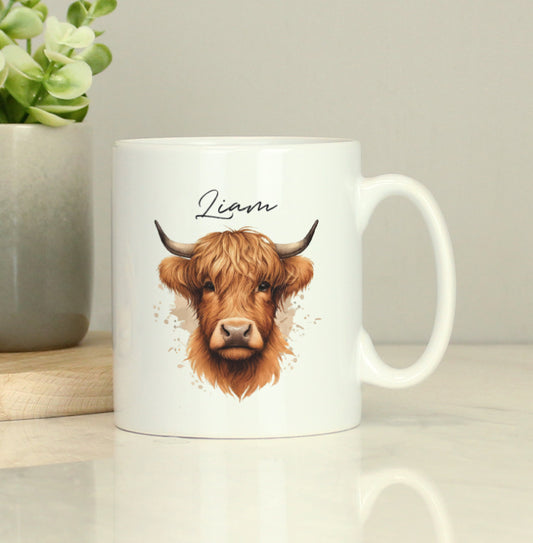 Personalised Highland Cow Mug - Male