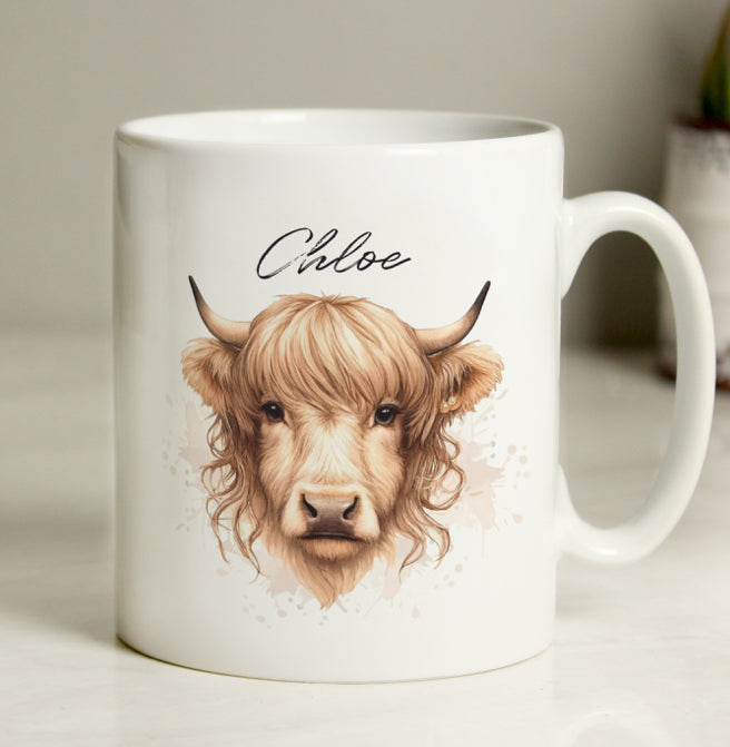 Personalised Highland Cow Mug - Female