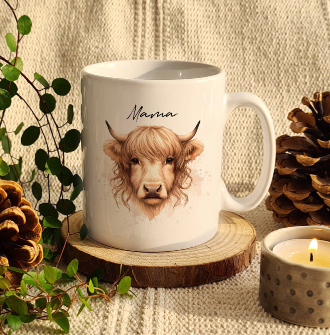 Personalised Highland Cow Mug - Female