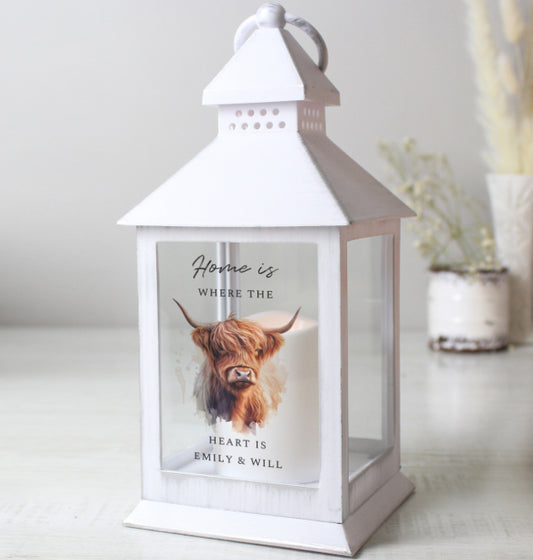 Personalised Highland Cow LED Lantern