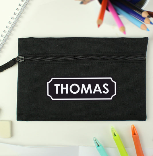 Personalised Black Pencil Case