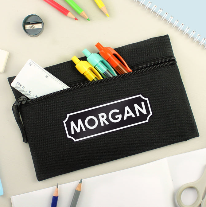 Personalised Black Pencil Case