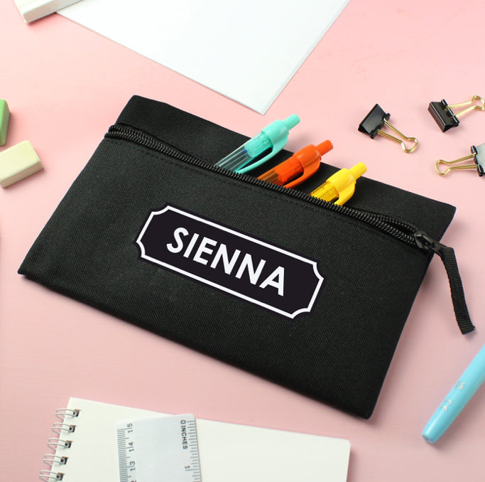 Personalised Black Pencil Case