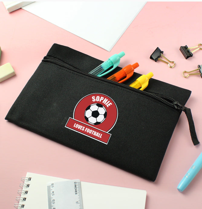 Personalised Red Football Fan Pencil Case