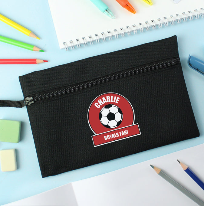 Personalised Red Football Fan Pencil Case