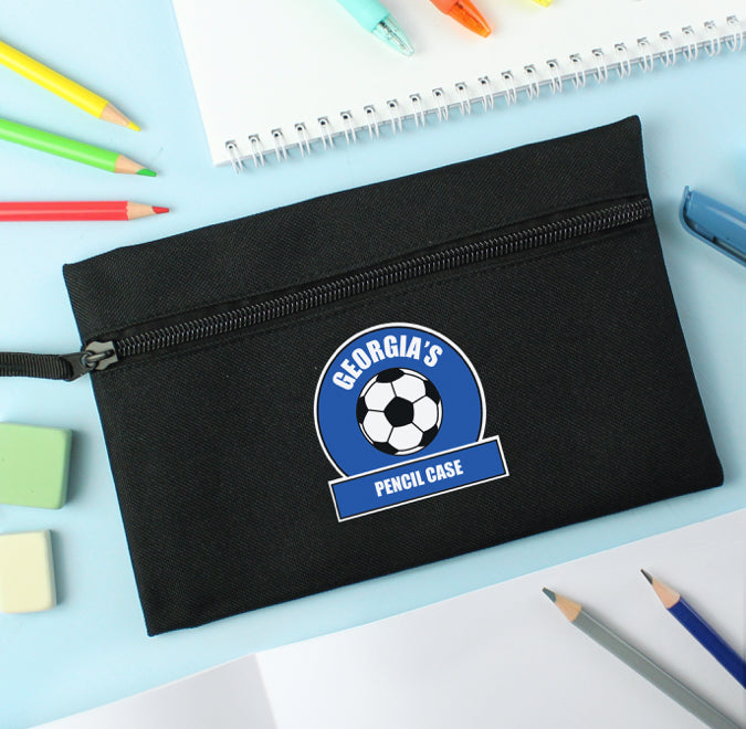 Personalised Dark Blue Football Fan Pencil Case